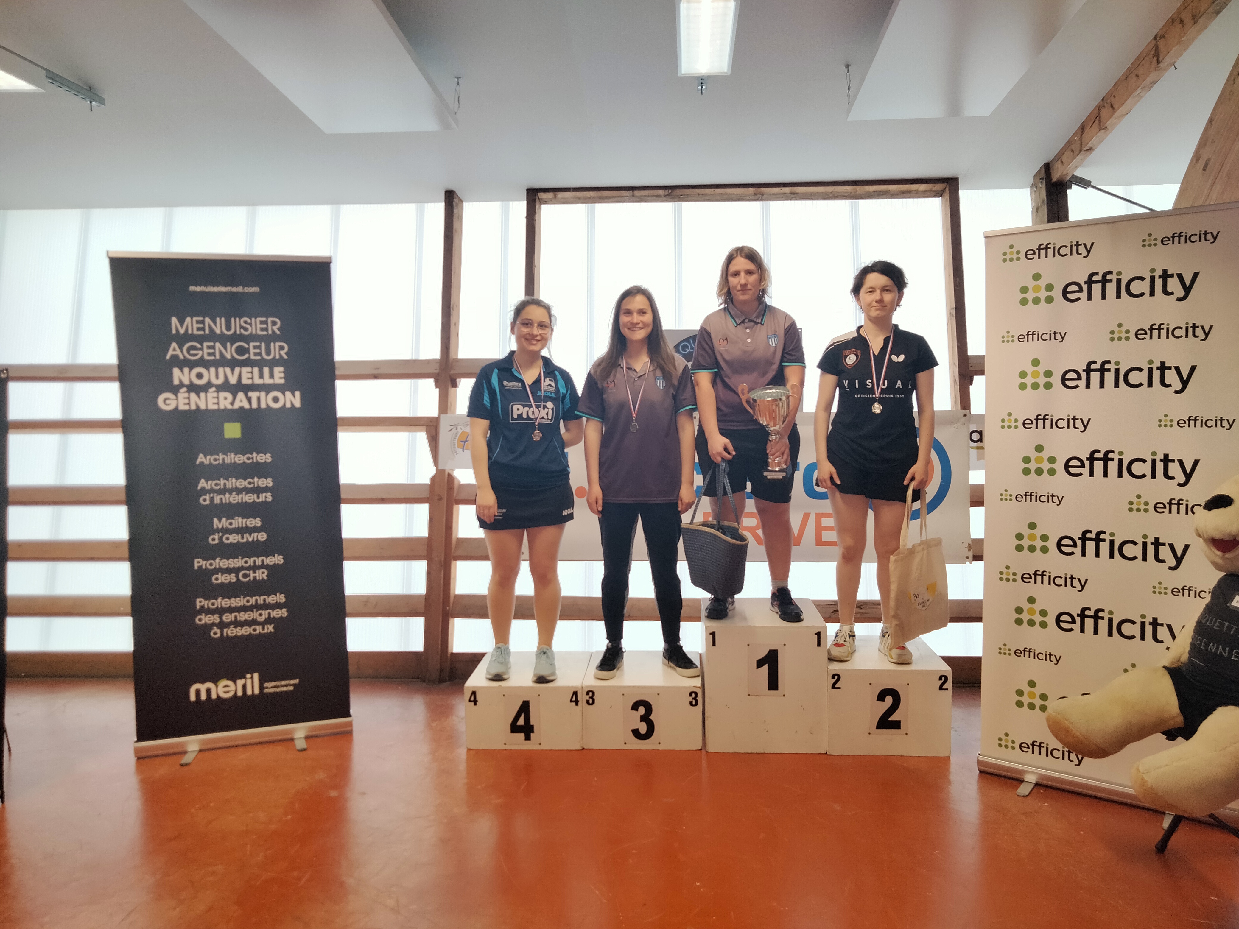 Podium adultes féminines compétitrices